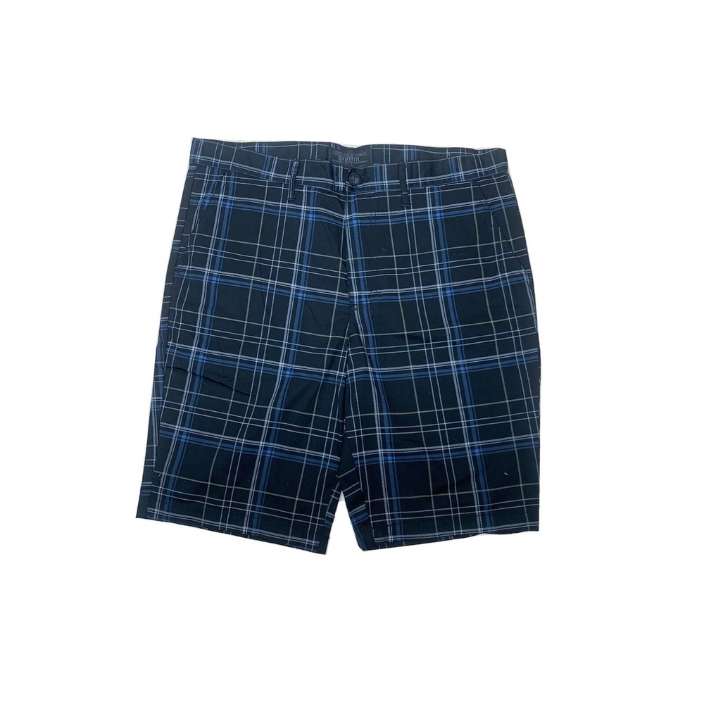 Griffith‎ Mens Short Size 38 Plaid blue Modern Shorts Cotton Polyester